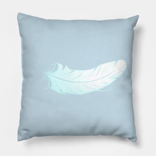 White angel feather on blue background Pillow