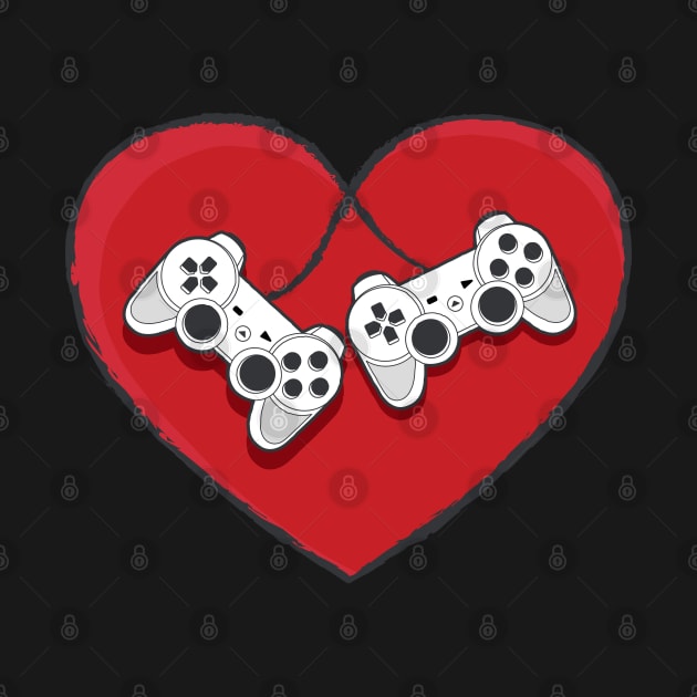 Video Gamer Valentines Day with Controllers Heart by aneisha