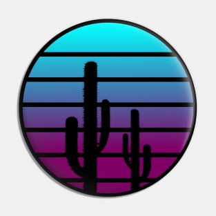 Retro Cactus Sunset Pin