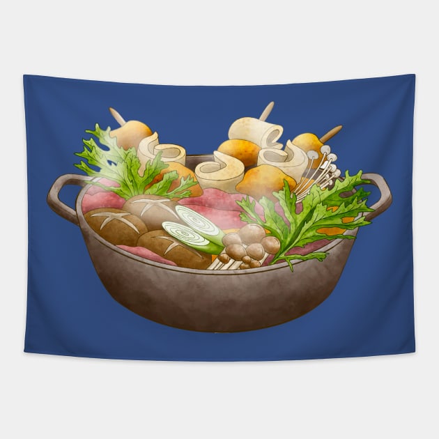 Hot Pot Illustration Tapestry by Mako Design 