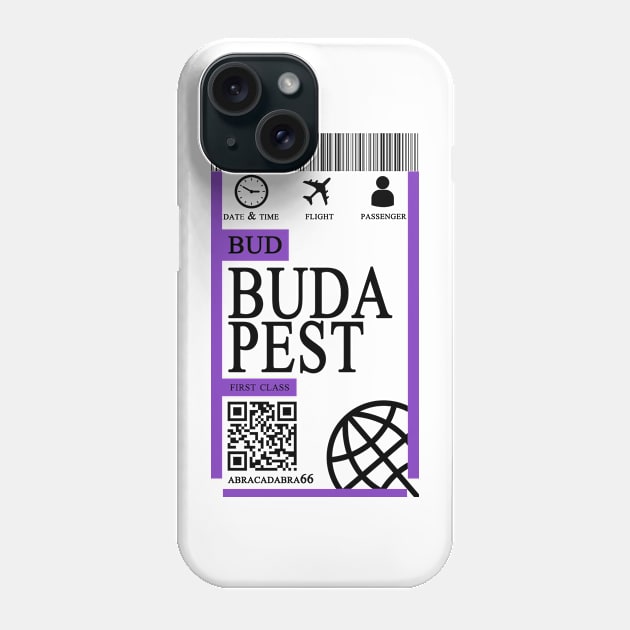 budapest flight ticket boarding pass Phone Case by 