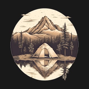 Retro Camping at a Lake T-Shirt