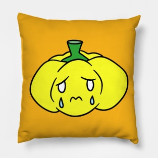 Sad Crying Yellow Bell Pepper Pillow