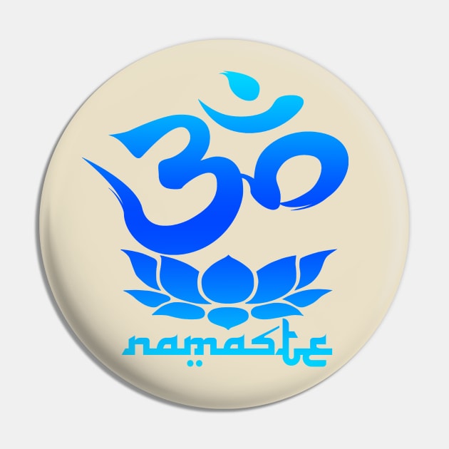 namaste blue Pin by robotface