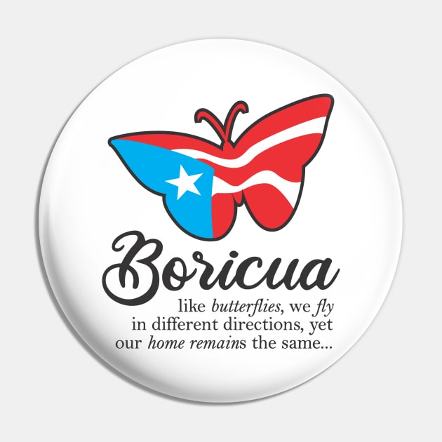 Boricua Flag Familia Butterfly Puerto Rico Pin by bydarling