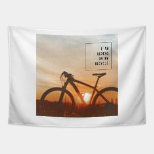 I am Riding On My Bicycle Tapestry