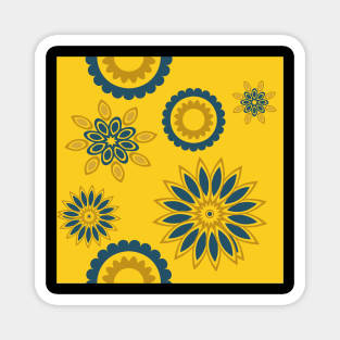 abstract seamless floral pattern exotic shapes Magnet