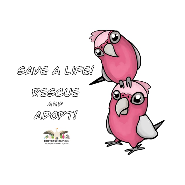 Save a Life!  Rescue & Adopt ~ Galah/Rose-Breasted Cockatoo by HappyWings