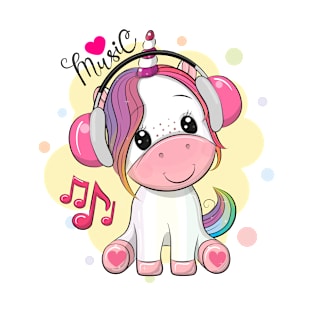 A cool unicorn with headphones. T-Shirt