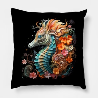 Seahorse Rainbow Pillow