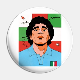 Diego Maradona Pop Art Original Illustration Pin
