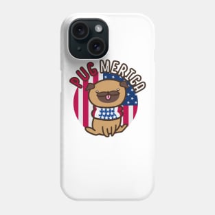 Patriotic Cute Pug 4th of July PugMerica Phone Case