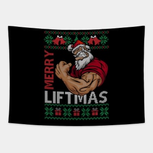 Merry Liftmas Ugly Christmas Gym Workout Gift Mens 3 Tapestry