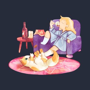 Chilling with Cake and wine, Adventure Time fan art T-Shirt