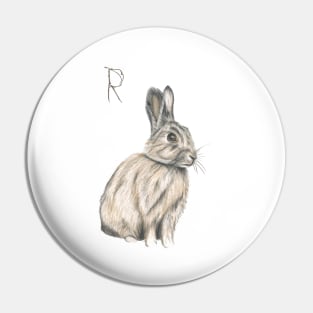 R for Rabbit alphabet illustration Pin