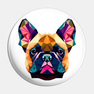 French Bulldog Geometric Portrait - Lively Pin