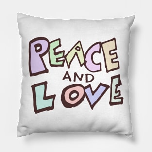 Peace and Love Handwritten Sign Pillow