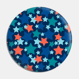 Colorful stars over blue background Pin