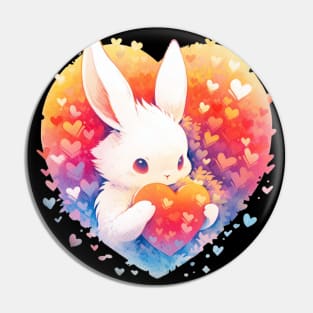 Cute Love Bunny Easter Valentine Pin