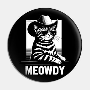 Cat Cowboy Cowgirl Country Western Meowdy Funny Cat Pin