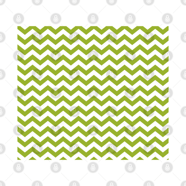 Thick Moss Green and White Chevron Pattern by squeakyricardo