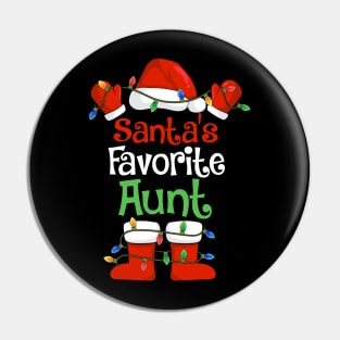 Santa's Favorite Aunt Funny Christmas Pajamas Pin