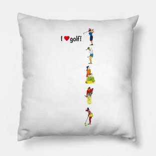 Women playing golf - women in sport Pillow