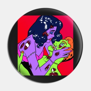 Zombie Girl Troubles Pin