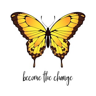 Become The Change - Yellow Butterfly T-Shirt