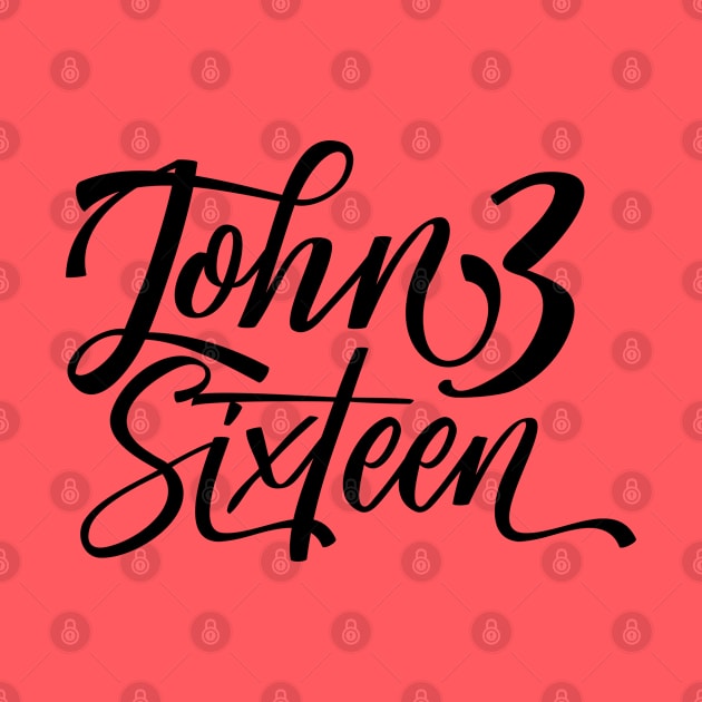 John 3 Sixteen Bible Verse by TheBlackCatprints