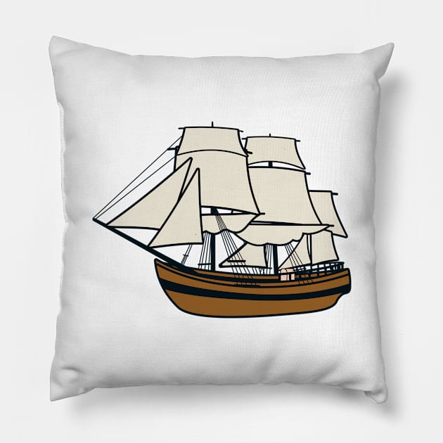 Sailing Ship Pillow by ShirtyLife