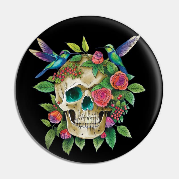 Skull with birds art Pin by Ange art