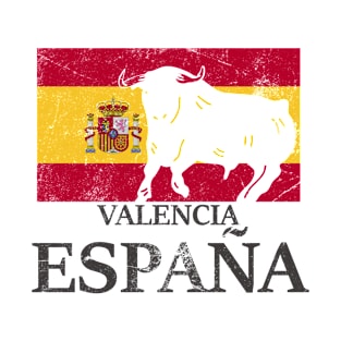 Spanien Valencia Urlaub Stier Flagge T-Shirt