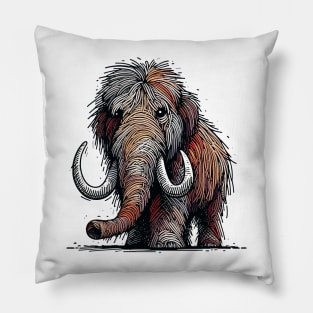 Tusked Majesty Woolly Mammoth Pillow