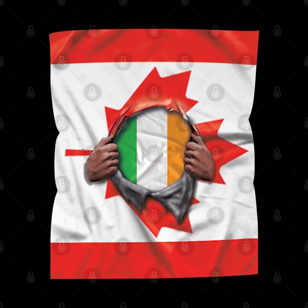 Ireland Flag Canadian Flag Ripped - Gift for Irish From Ireland by Country Flags