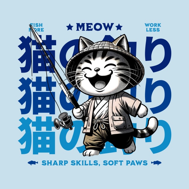 Neko Fish Master - Japan's Purrfect Angler by Conversion Threads