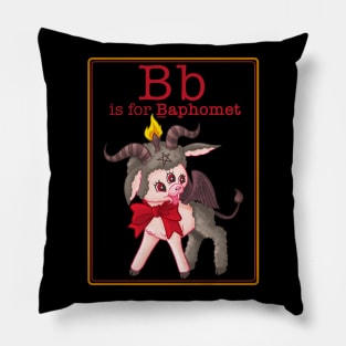 Letter B is for a Cute Baphomet card Satanic game Pillow