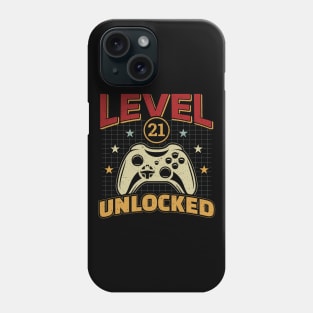 21st Birthday Level 21 Unlocked Video Gamer Phone Case