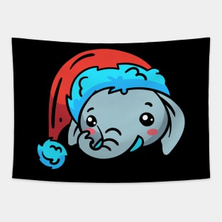 Christmas Jungle Face Elephant Tapestry