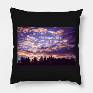 Sunset clouds and redwood trees Pillow