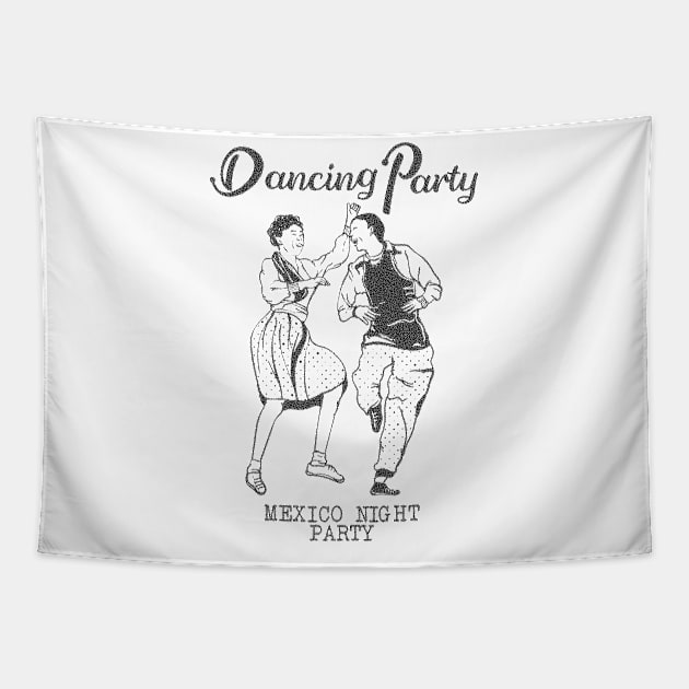 dancing party Tapestry by Stenau Artwerk