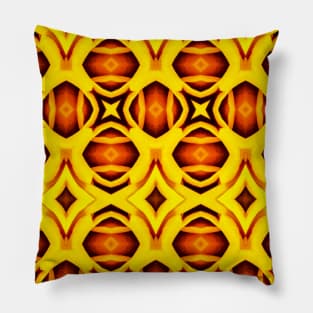 Bright Yellow Expressionist Art Yellow Rose Pattern 11 Pillow