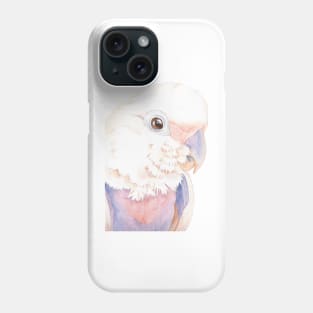 Goffin Tanimbar corella cockatoo watercolor portrait parrot name Buckley V2 Phone Case