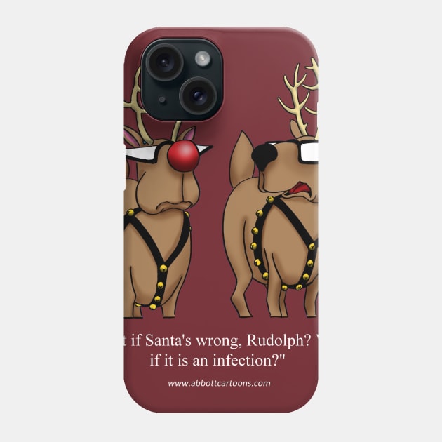 Funny Christmas Holiday Reindeer Cartoon Phone Case by abbottcartoons