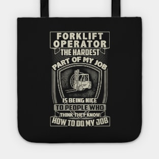 Forklift Operator T-shirt Tote