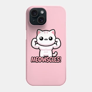 Meowscles! Cute Muscular Cat Gym Pun Phone Case
