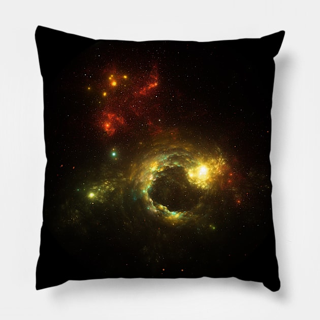 Fiery Space Vortex Pillow by ElviraDraat