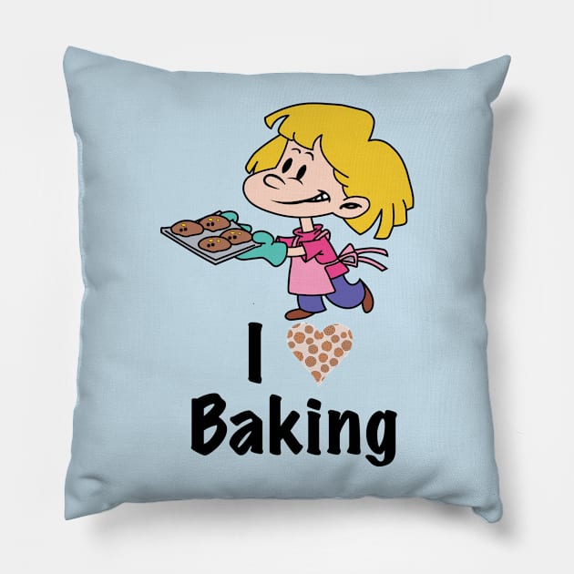 I Love Baking Pillow by sportartbubble