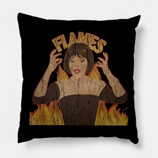 vintage 80s flames Pillow