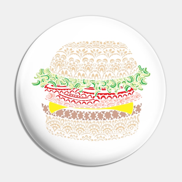 Zen Burger Pin by HayleyLaurenDesign